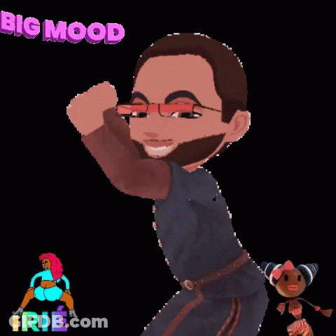 Cartoon Man With Beard And Glasses And Big Mood GIF