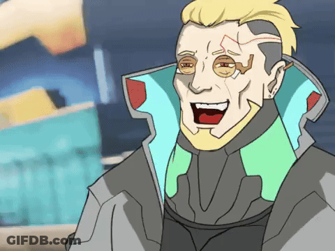 Cartoon Man With Beard And Glasses Laughing GIF