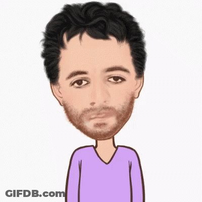 Cartoon Man With Beard And Purple Shirt GIF