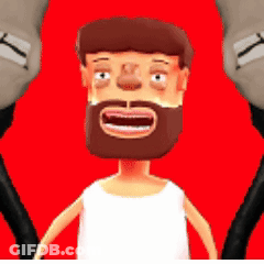 Cartoon Man With Beard And White Tank Top GIF