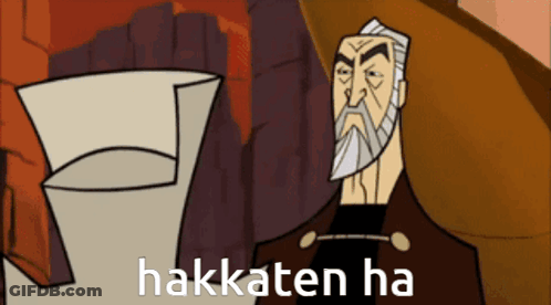 Cartoon Man With Beard Saying Hakkaten Ha GIF