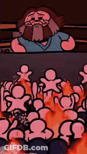 Cartoon Man With Beard Standing GIF