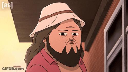 Cartoon Man With Beard Wearing Hat With As GIF