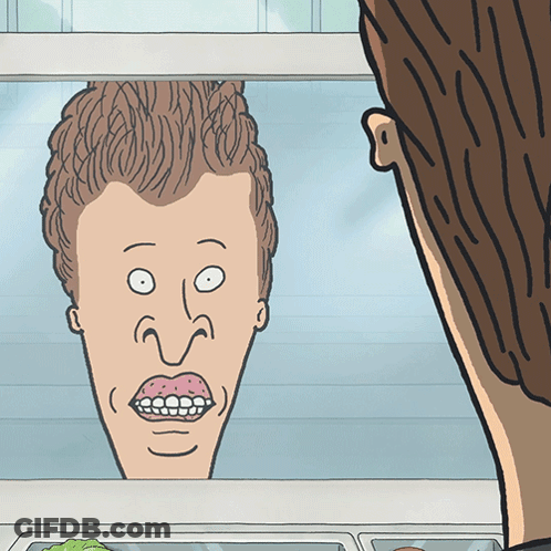 Cartoon Man With Big Head Looking Out Window GIF