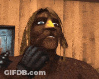 Cartoon Man With Bird On Head GIF