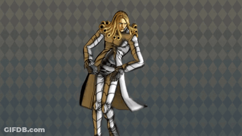 Cartoon Man With Blonde Hair And Gold Rings GIF
