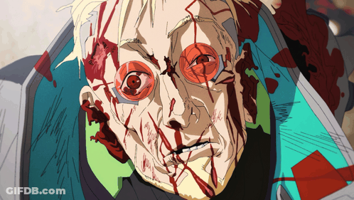 Cartoon Man With Blood On Face GIF