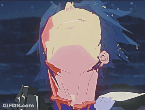 Cartoon Man With Blue Hair And Yellow Head GIF