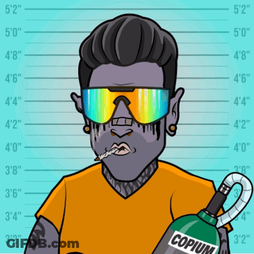 Cartoon Man With Bottle Of Copium GIF