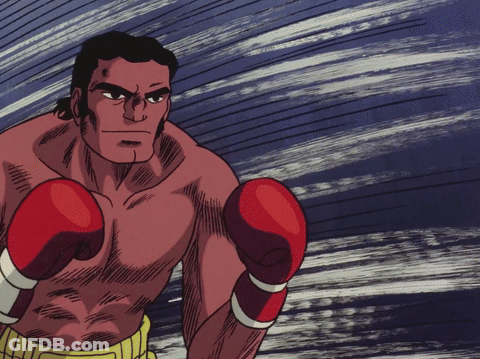 Cartoon Man With Boxing Gloves No Shirt GIF