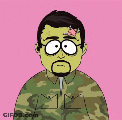 Cartoon Man With Bug On Head GIF