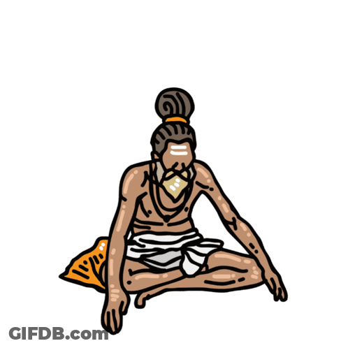 Cartoon Man With Bun Saying जय बाबा की GIF