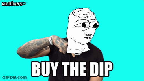Cartoon Man With Buy The Dip GIF