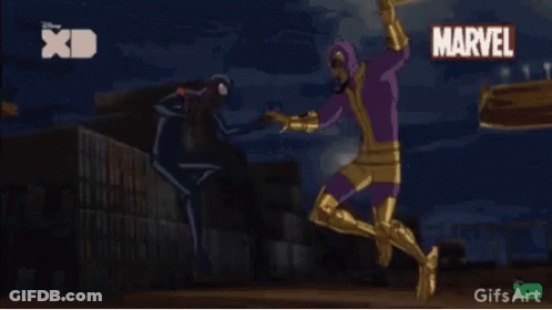 Cartoon Man With Cape And Marvel GIF