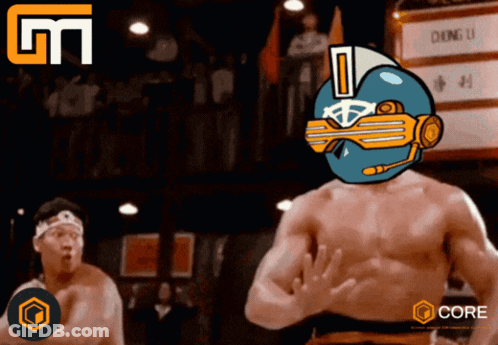 Cartoon Man With Core Text GIF