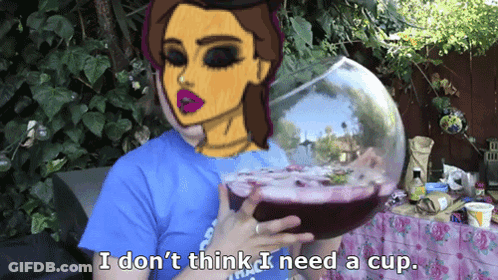 Cartoon Man With Crown Says I Need A Drink GIF