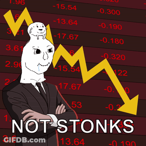 Cartoon Man With Dog On Head Not Stonks GIF