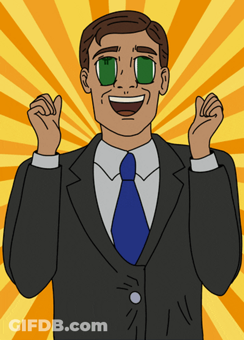 Cartoon Man With Dollar Eyes GIF