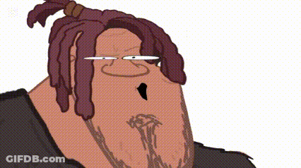 Cartoon Man With Dreadlocks And Beard Making Funny Face GIF