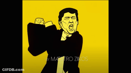 Cartoon Man With Fist In Air By Maestro Zikos GIF