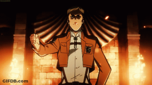 Cartoon Man With Fist Up In Front Of Brick Wall GIF