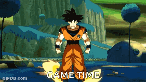 Cartoon Man With Game Time Behind Him GIF