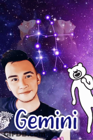 Cartoon Man With Gemini GIF