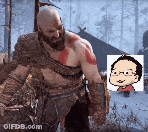 Cartoon Man With Glasses And Beard Next To Bald Man GIF