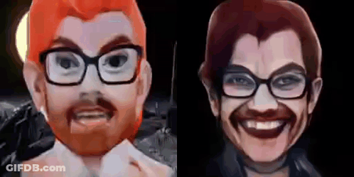 Cartoon Man With Glasses And Beard Next To Real Man GIF