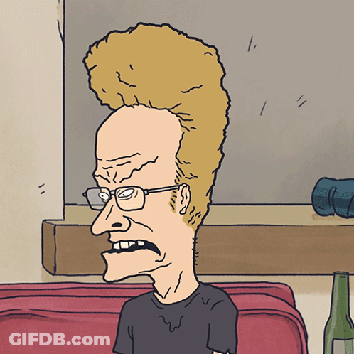 Cartoon Man With Glasses And Big Mohawk GIF