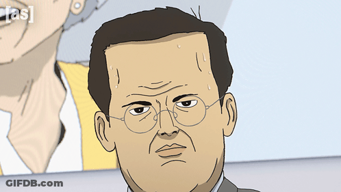 Cartoon Man With Glasses And Sweat GIF