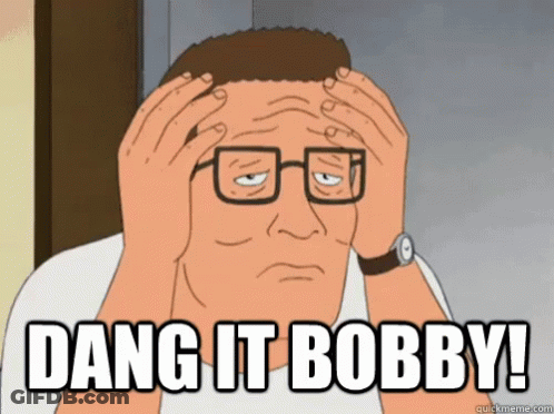 Cartoon Man With Glasses Holding Head Dang It Bobby GIF