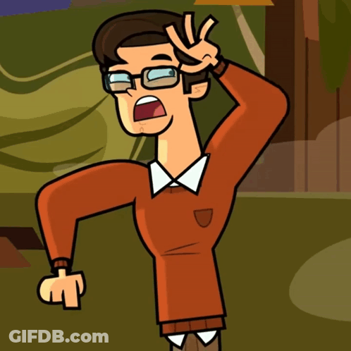 Cartoon Man With Glasses Making Funny Face GIF