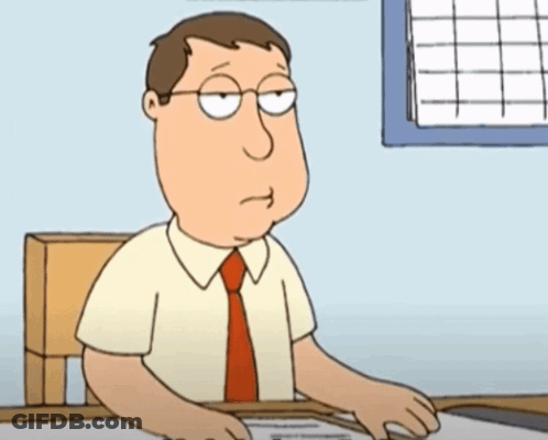 Cartoon Man With Glasses Red Tie Saying Umm GIF