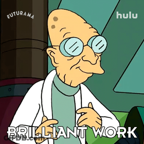 Cartoon Man With Glasses Saying Brilliant Work GIF