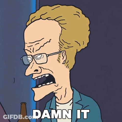Cartoon Man With Glasses Saying Damn It GIF