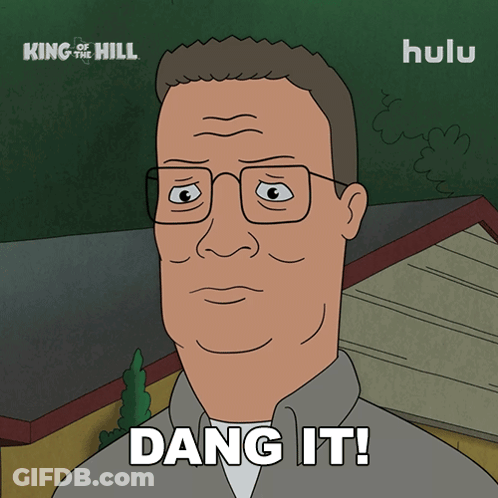 Cartoon Man With Glasses Saying Dang It GIF