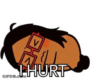 Cartoon Man With Glasses Saying I Hurt GIF