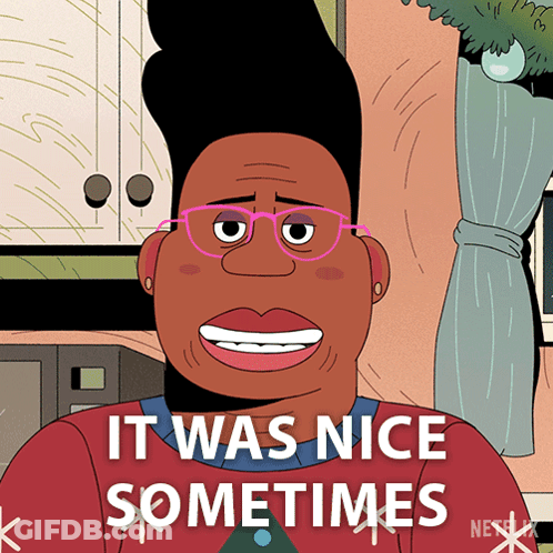 Cartoon Man With Glasses Saying It Was Nice Sometimes GIF