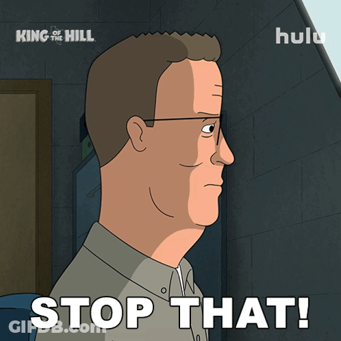 Cartoon Man With Glasses Says Stop That GIF