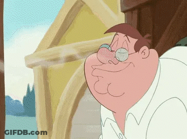 Cartoon Man With Glasses Smoking Cigarette In Front Of Building GIF