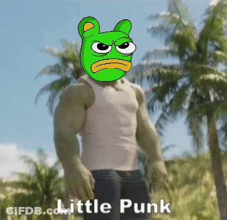 Cartoon Man With Green Frog Head And Little Punk GIF