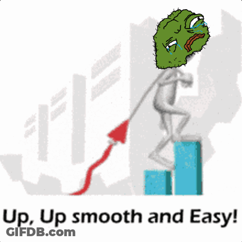 Cartoon Man With Green Head And Up Up Smooth And Easy GIF