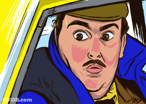 Cartoon Man With Hat And Mustache TM GIF