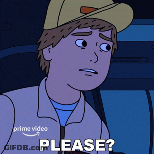 Cartoon Man With Hat Saying Please GIF