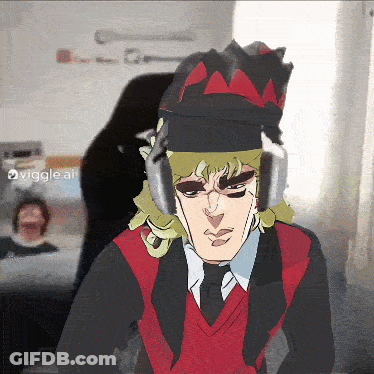Cartoon Man With Headphones And Hat GIF