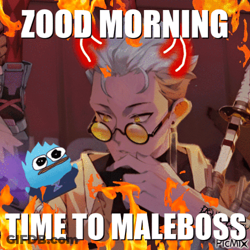 Cartoon Man With Horns Saying Zood Morning GIF