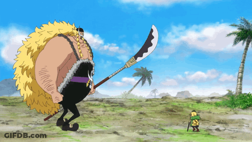Cartoon Man With Huge Sword GIF