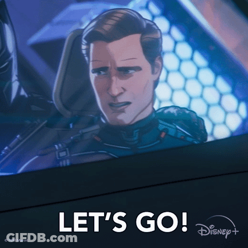 Cartoon Man With Let's Go GIF