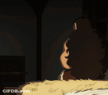 Cartoon Man With Long Hair Next To Furry Animal GIF